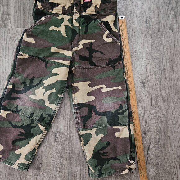 Dickies Kids Camo Insulated Overalls Green Brown Workwear – Boys 6-7 - Picture 3 of 11
